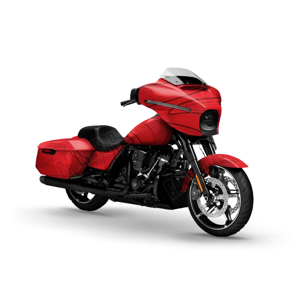 Topographic Red Motorcycle Wraps