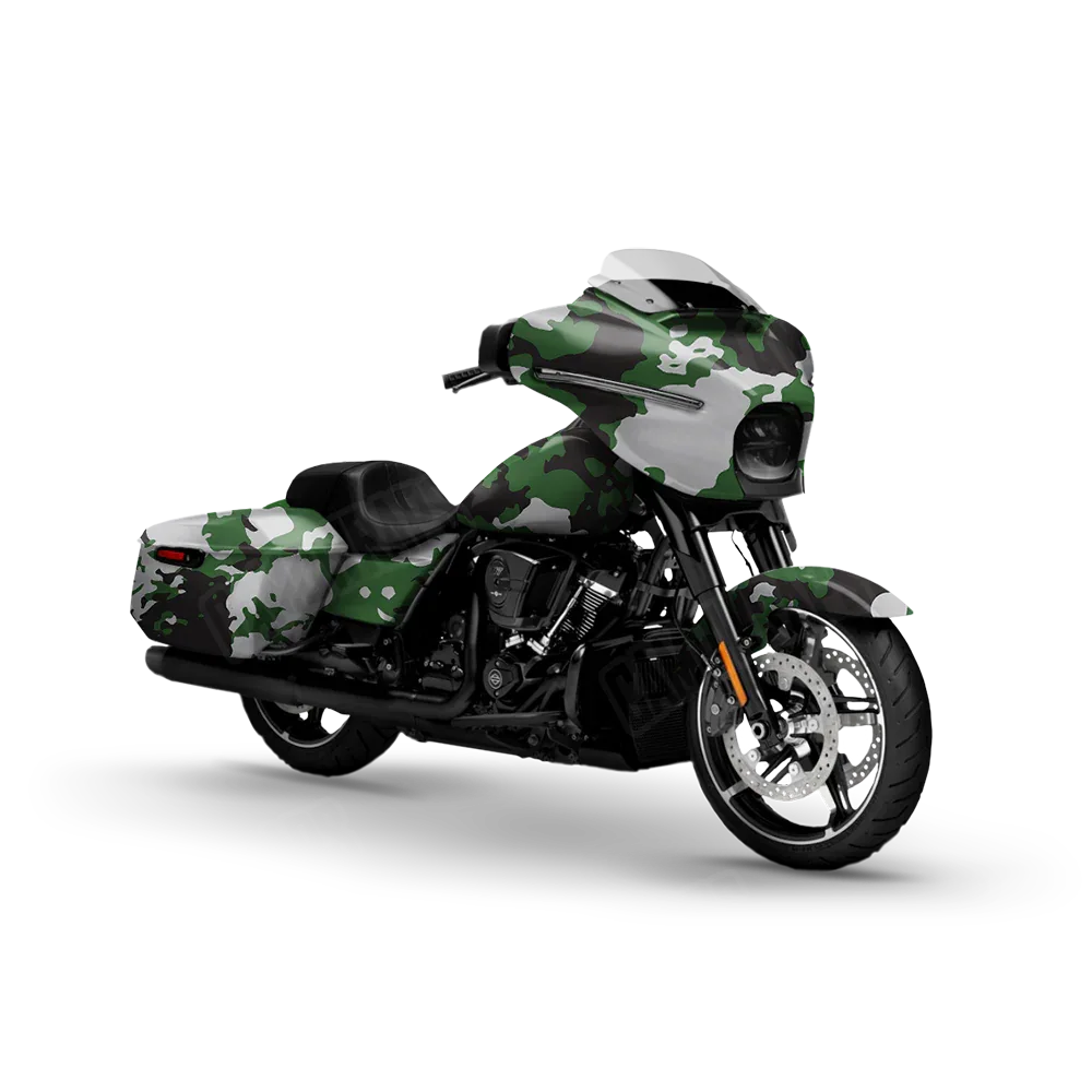 Treetop Green Tiger Motorcycle Wraps