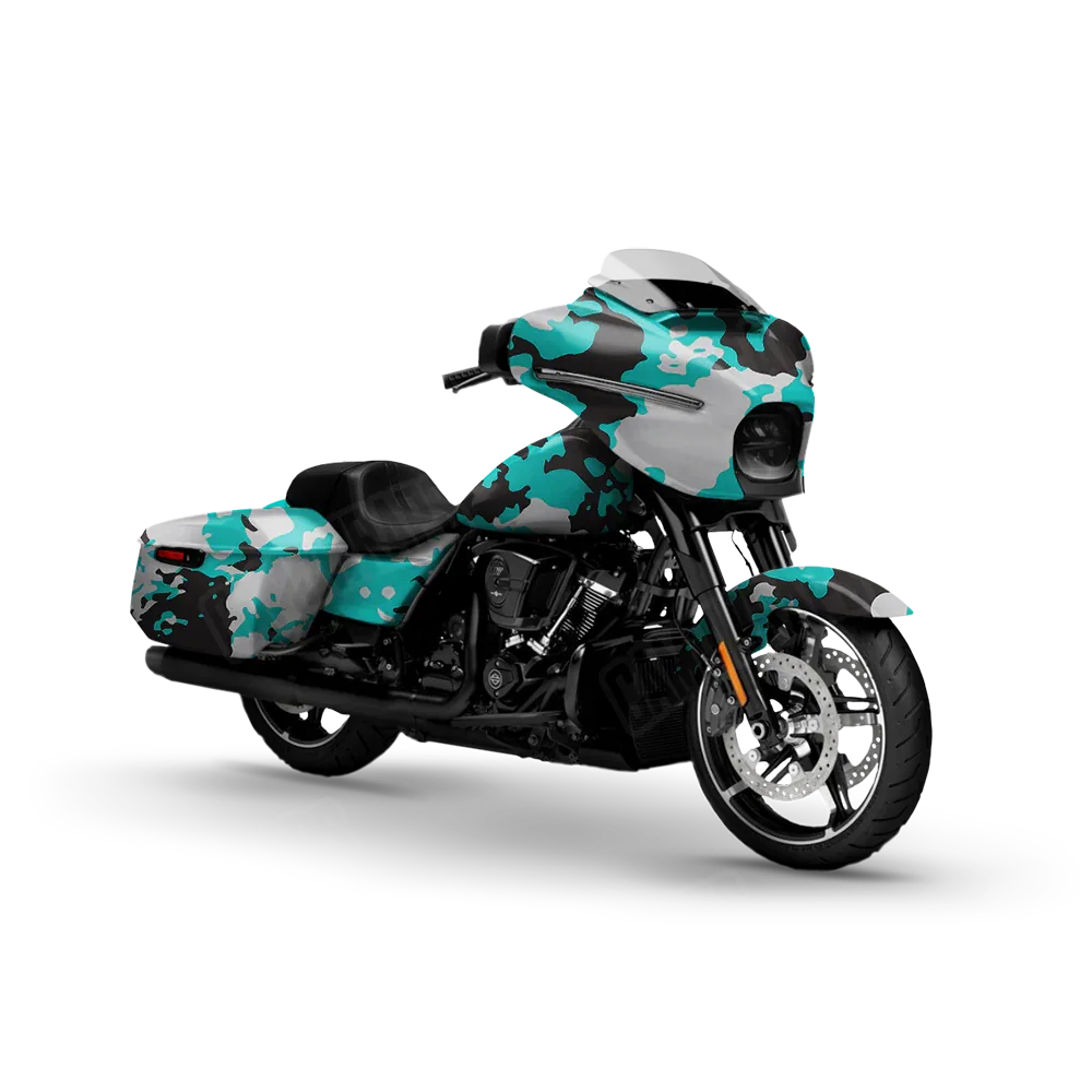 Treetop Tiffany Blue Tiger Motorcycle Wraps