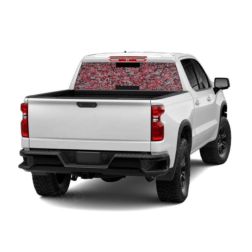 Digital Red Tiger Rear Window Graphics
