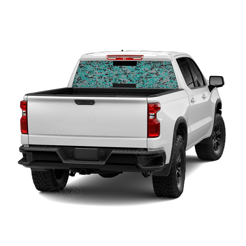 Digital Tiffany Blue Tiger Rear Window Graphics