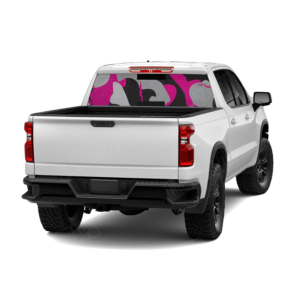 Ragged Magenta Tiger Rear Window Graphics