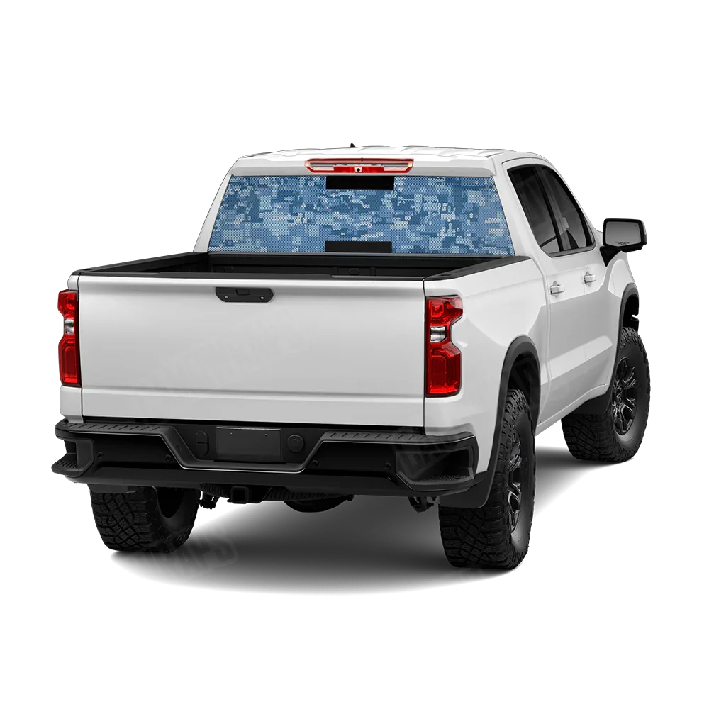 Digital Cool Blue Rear Window Graphics