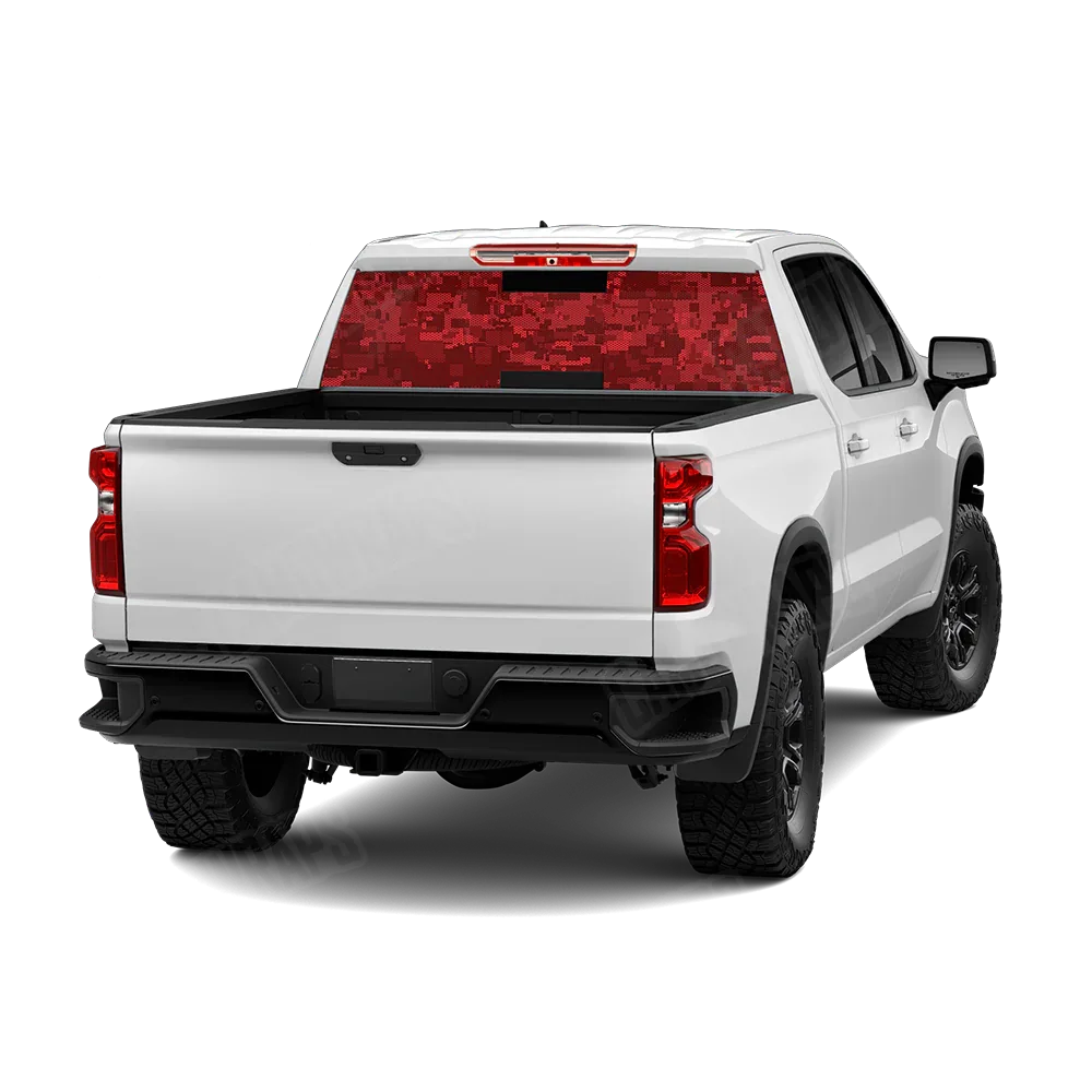 Digital Elite Red Rear Window Graphics