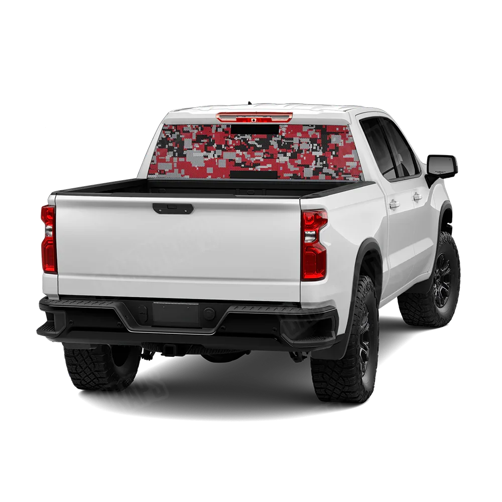 Digital Red Tiger Rear Window Graphics