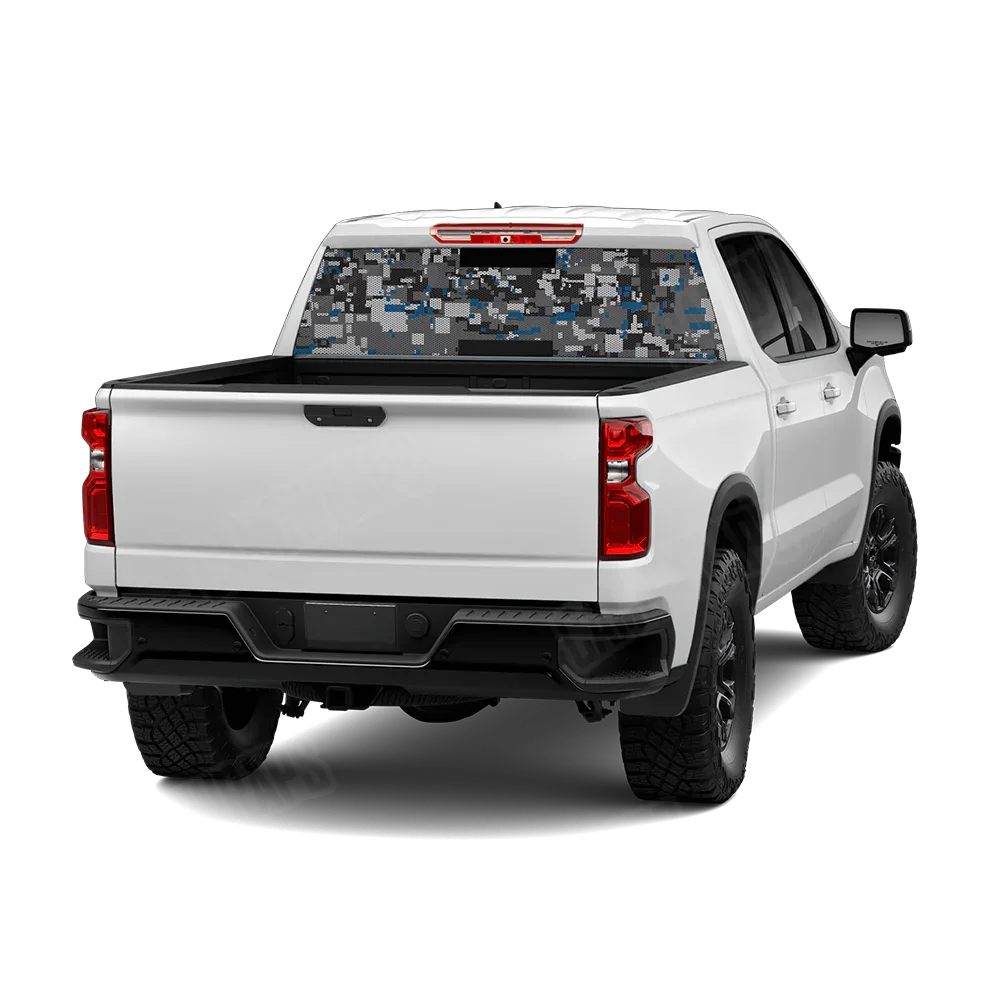 Digital Urban Blue Rear Window Graphics