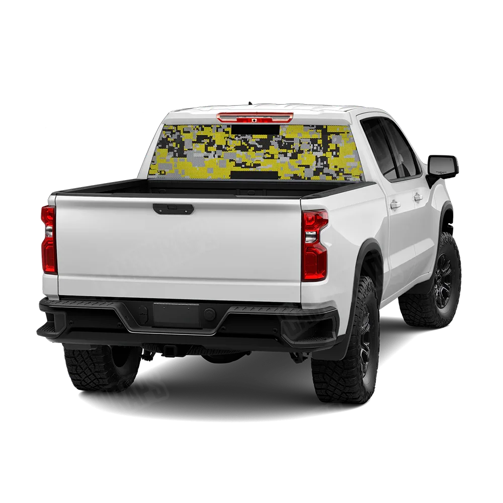 Digital Yellow Tiger Rear Window Graphics