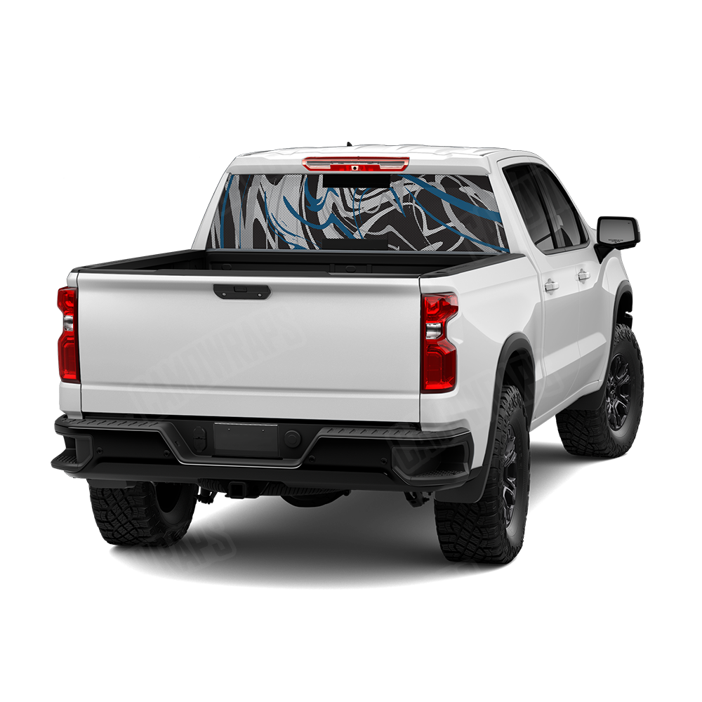 Liquid Smoke Blue Tiger Rear Window Graphics