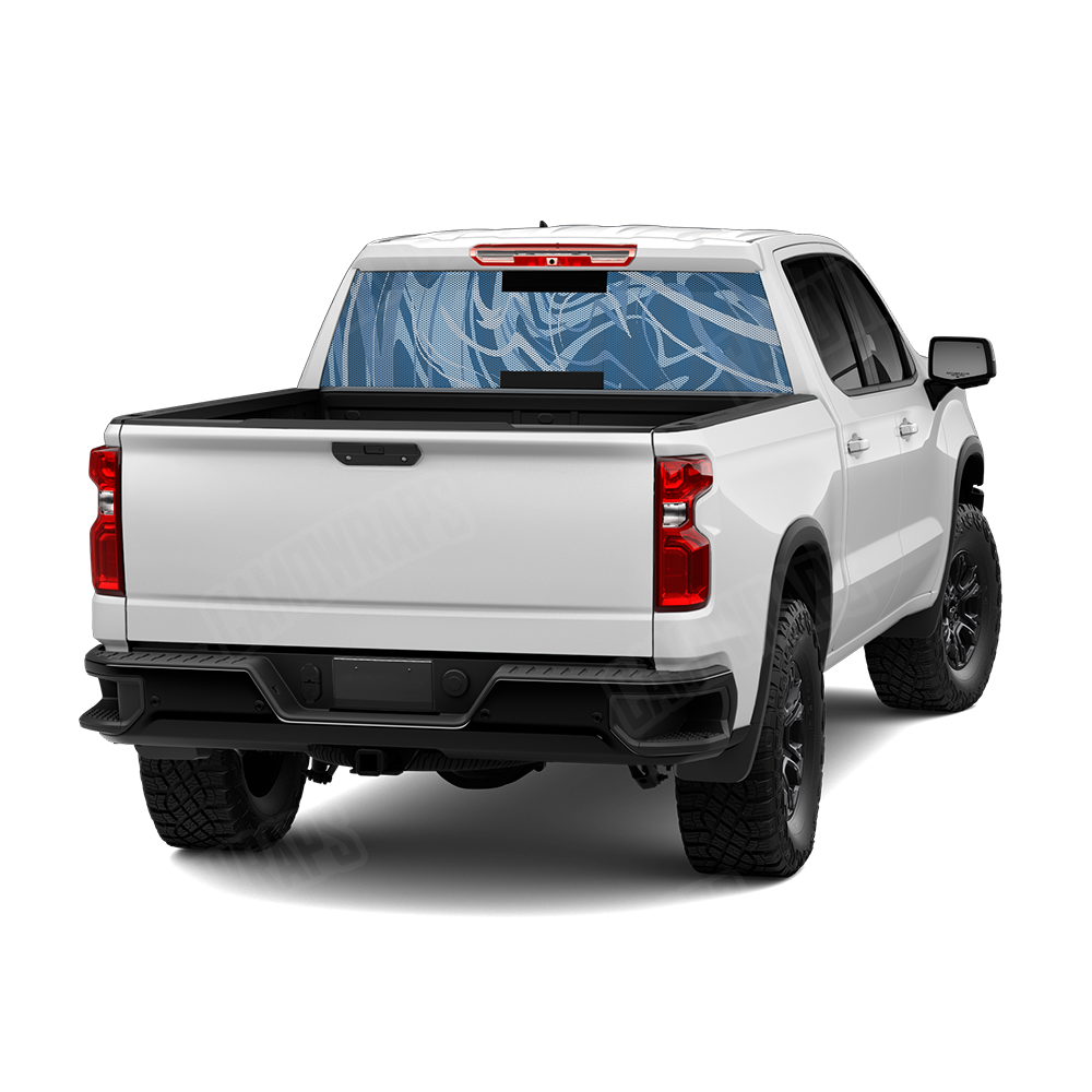 Liquid Smoke Cool Blue Rear Window Graphics