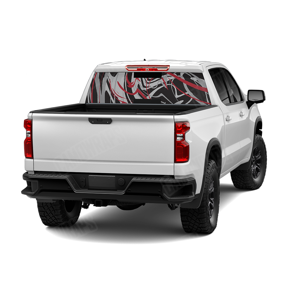 Liquid Smoke Red Tiger Rear Window Graphics