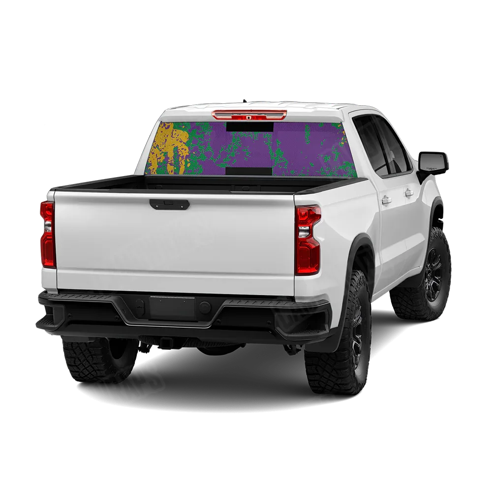 Pasted Mardi Gras Rear Window Graphics
