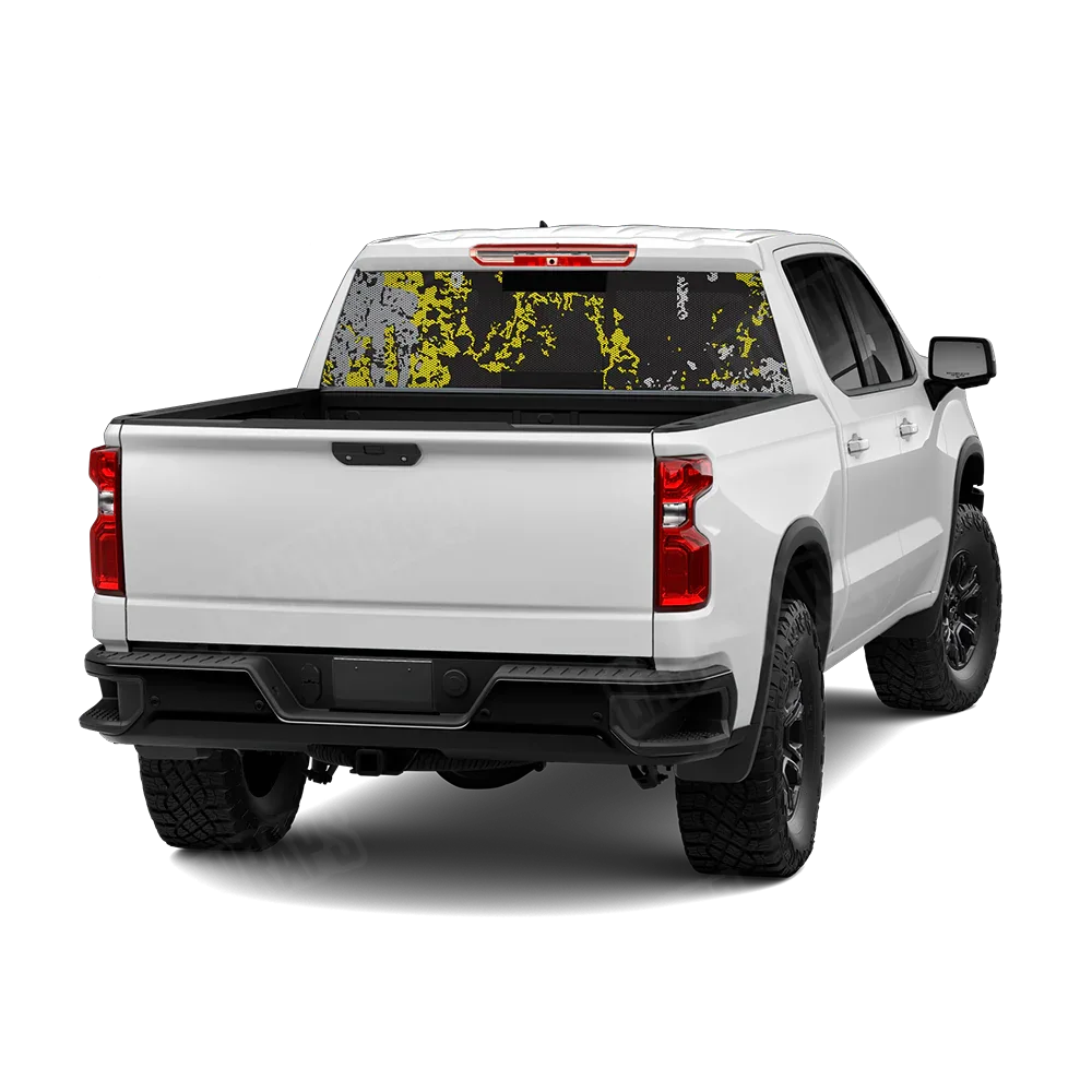 Pasted Yellow Tiger Rear Window Graphics