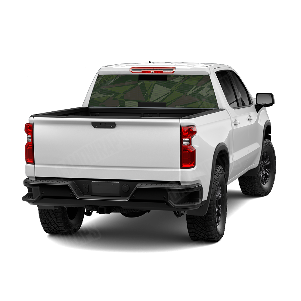 Sharp Army Dark Green Rear Window Graphics