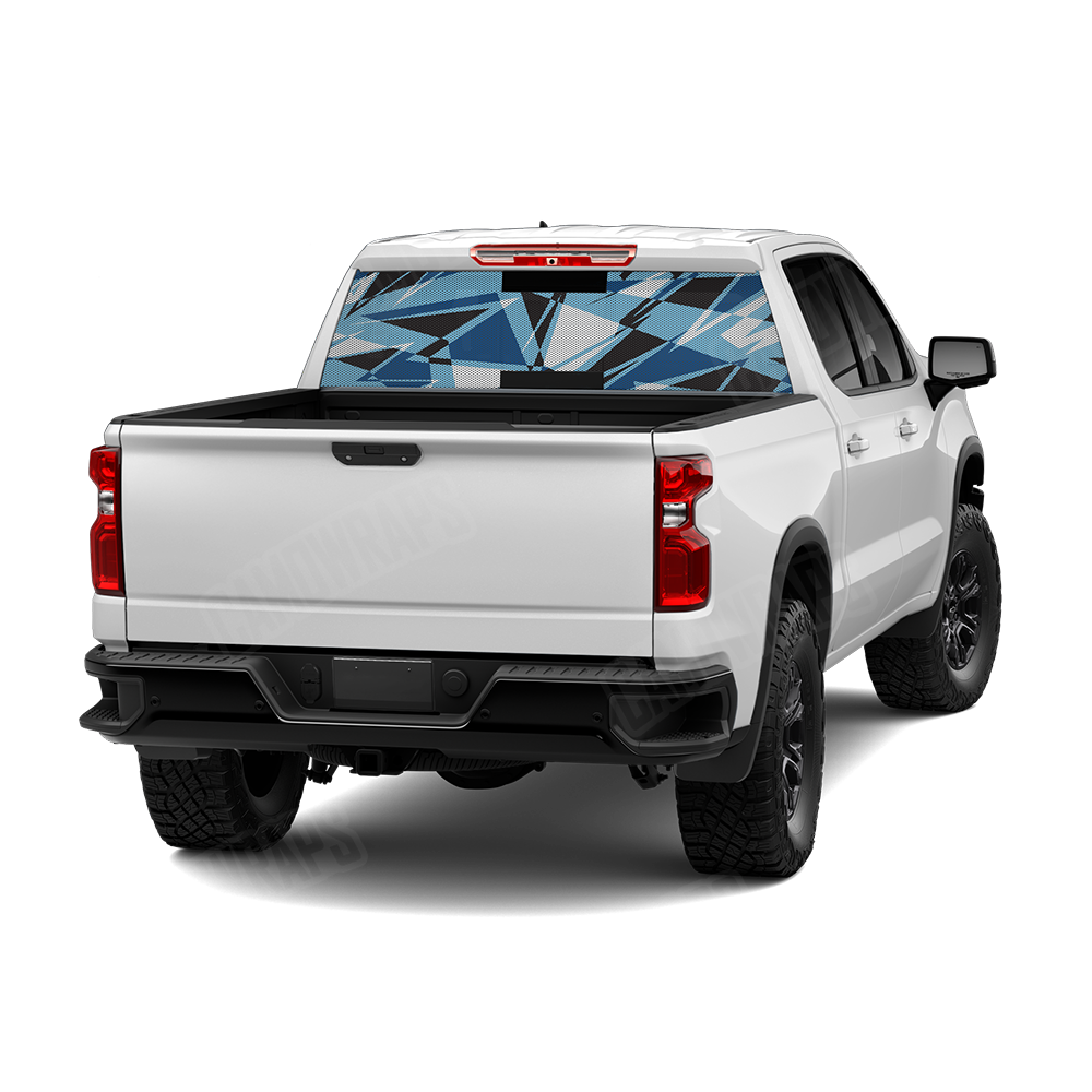 Sharp Baby Blue Rear Window Graphics