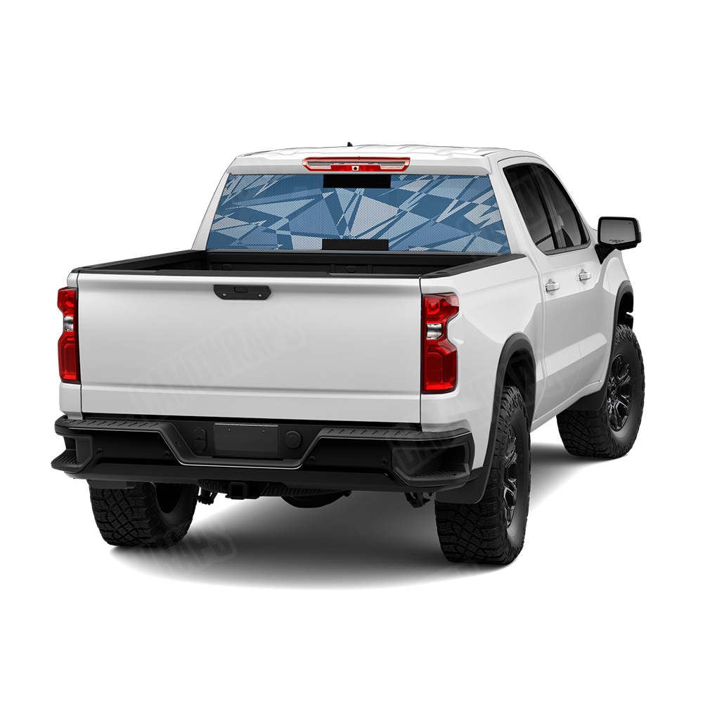 Sharp Cool Blue Rear Window Graphics