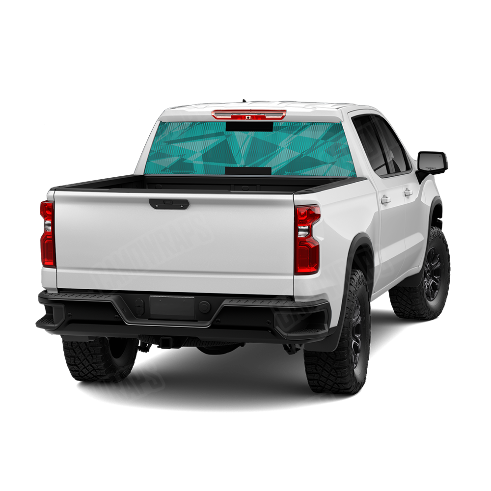 Sharp Elite Tiffany Blue Rear Window Graphics