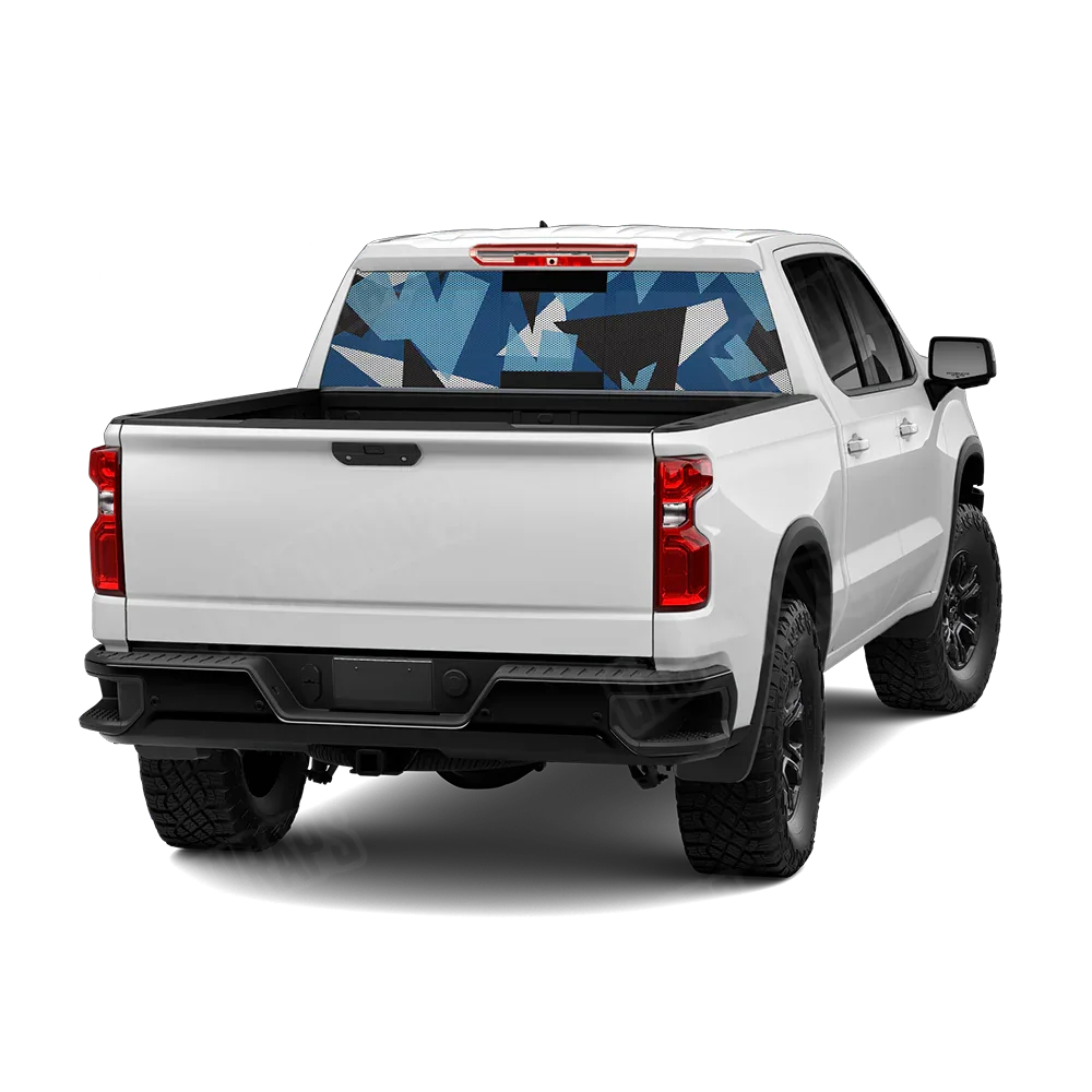 Shattered Baby Blue Rear Window Graphics