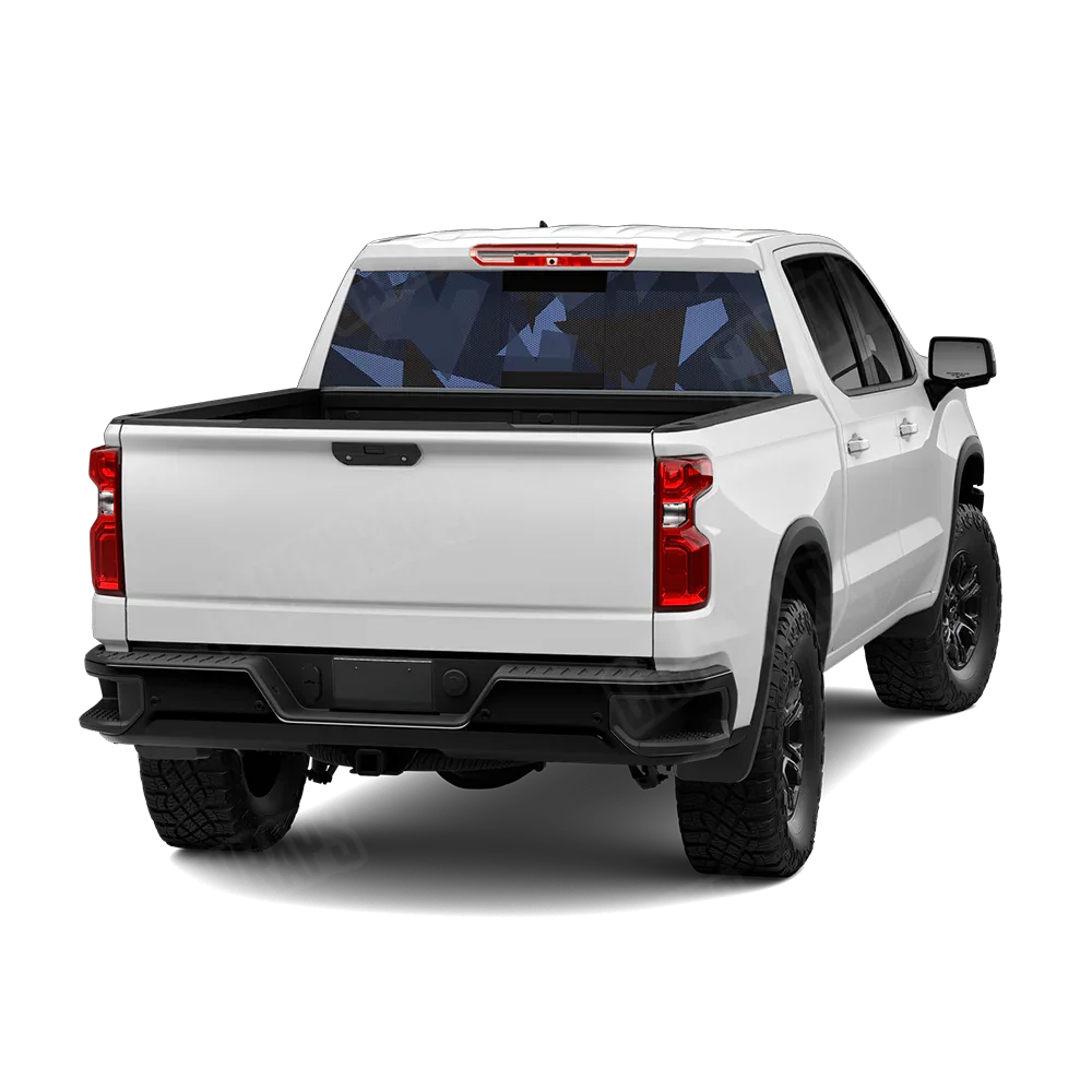 Shattered Blue Midnight Rear Window Graphics
