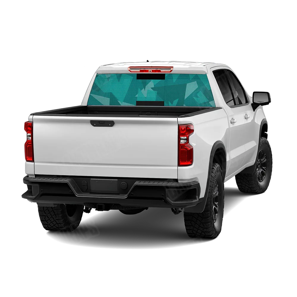 Shattered Elite Tiffany Blue Rear Window Graphics