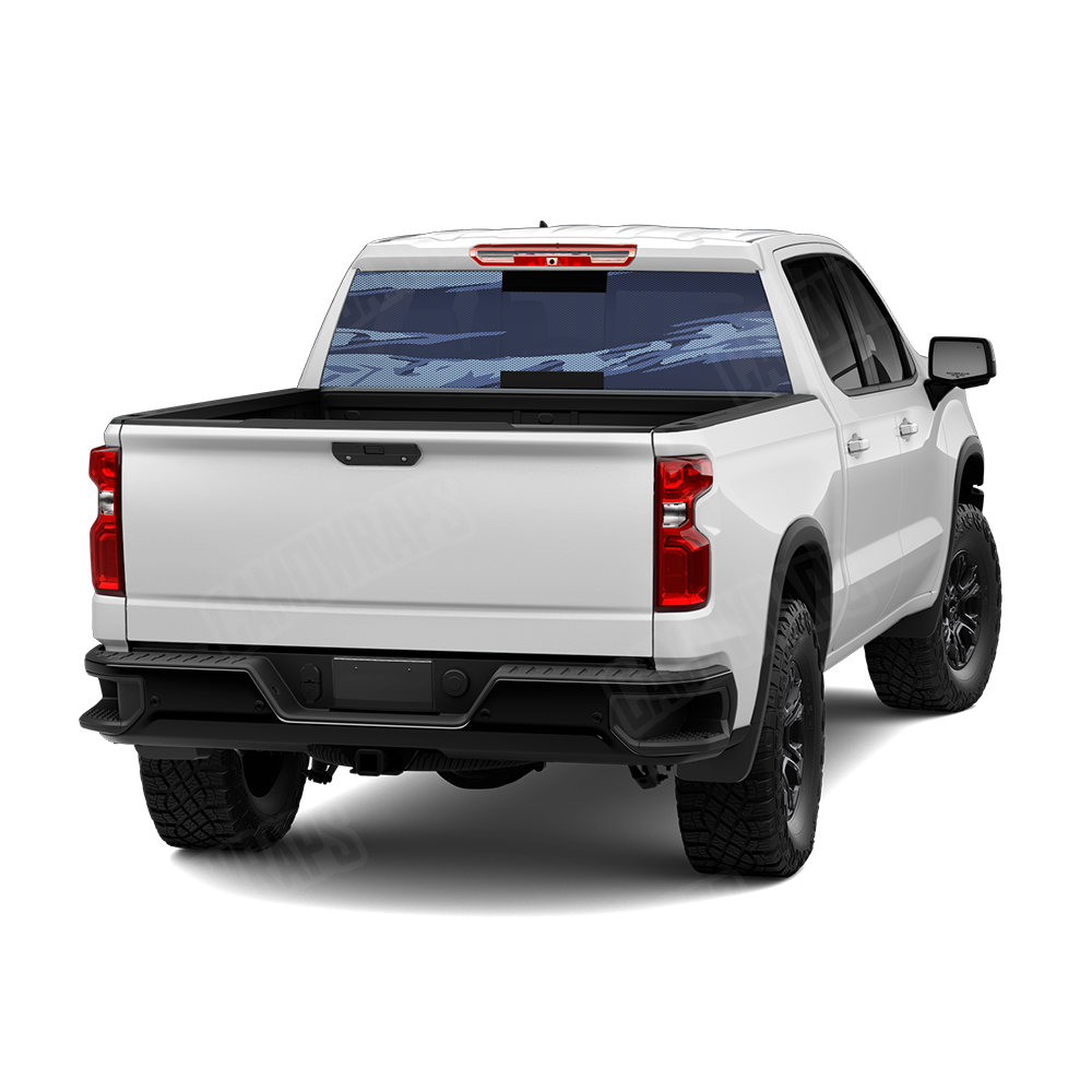 Shredded Blue Urban Night Rear Window Graphics