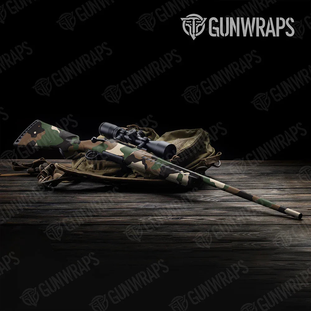 Cumulus Woodland Rifle Gun Skin Vinyl Wraps