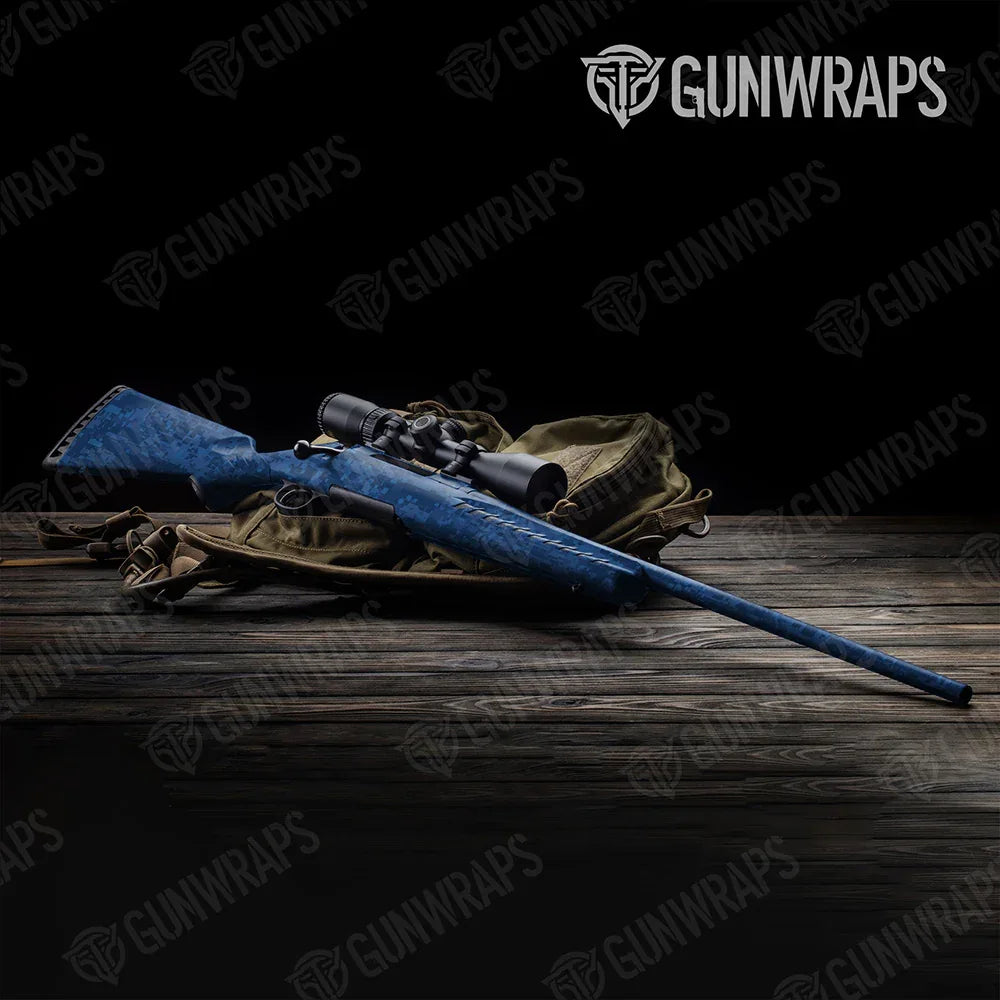 Digital Elite Blue Rifle Gun Skin Vinyl Wraps