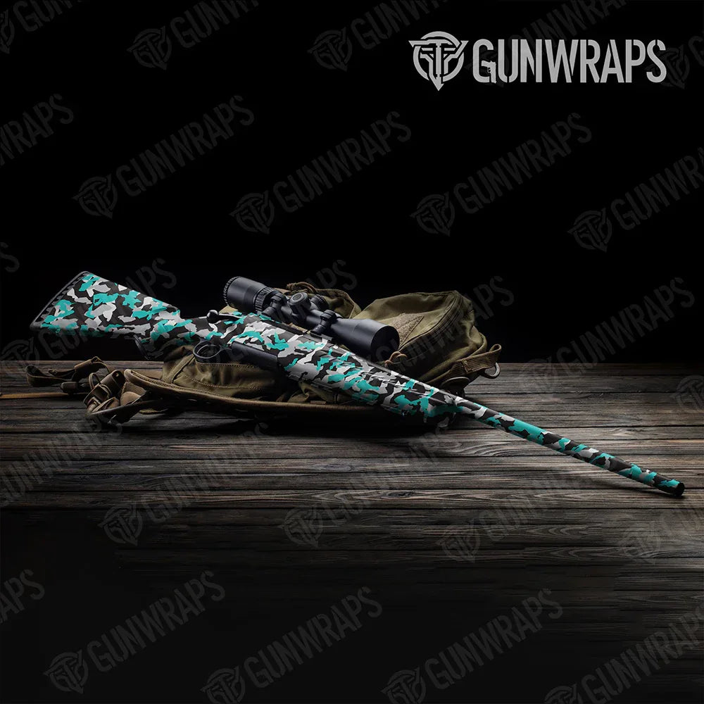 Erratic Tiffany Blue Tiger Rifle Gun Skin Vinyl Wraps