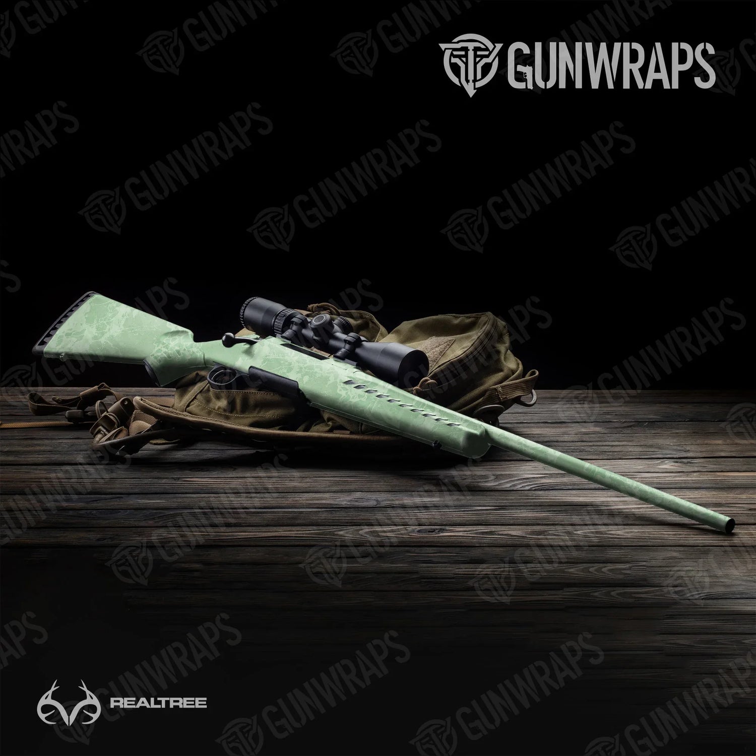 Realtree WAV3 Lime Green Rifle Gun Skin Vinyl Wraps