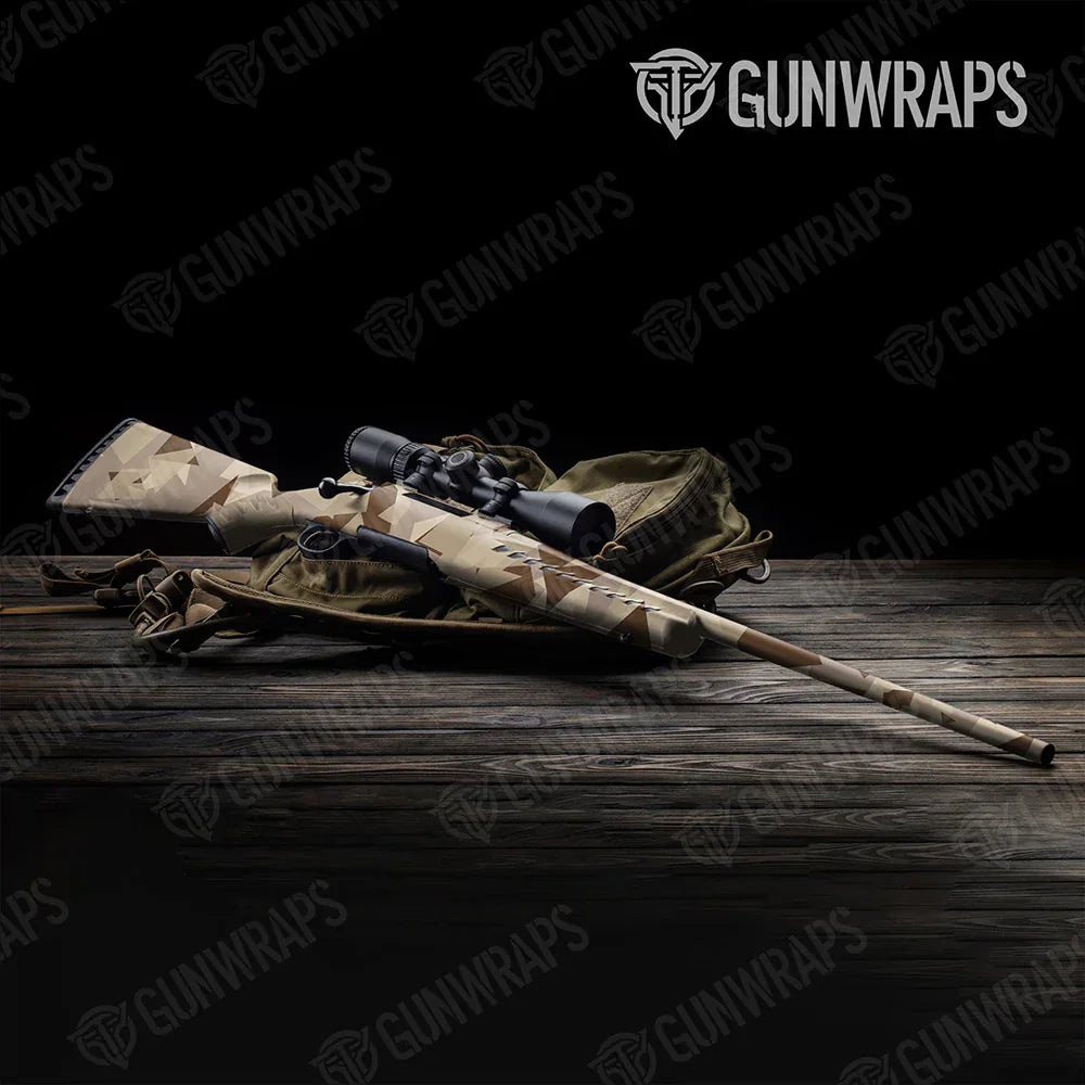 Shattered Desert Rifle Gun Skin Vinyl Wraps