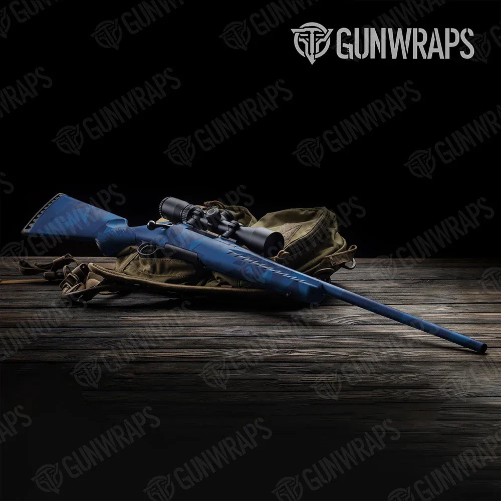 Shattered Elite Blue Rifle Gun Skin Vinyl Wraps