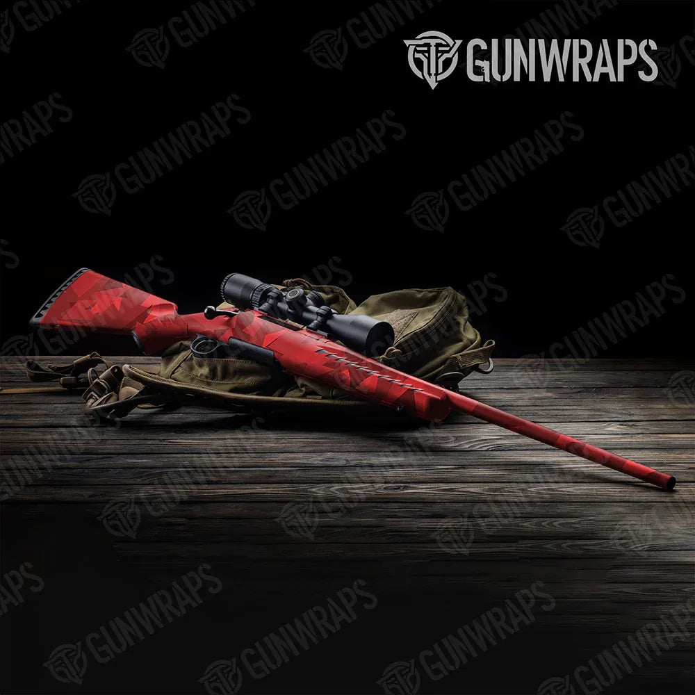 Shattered Elite Red Rifle Gun Skin Vinyl Wraps