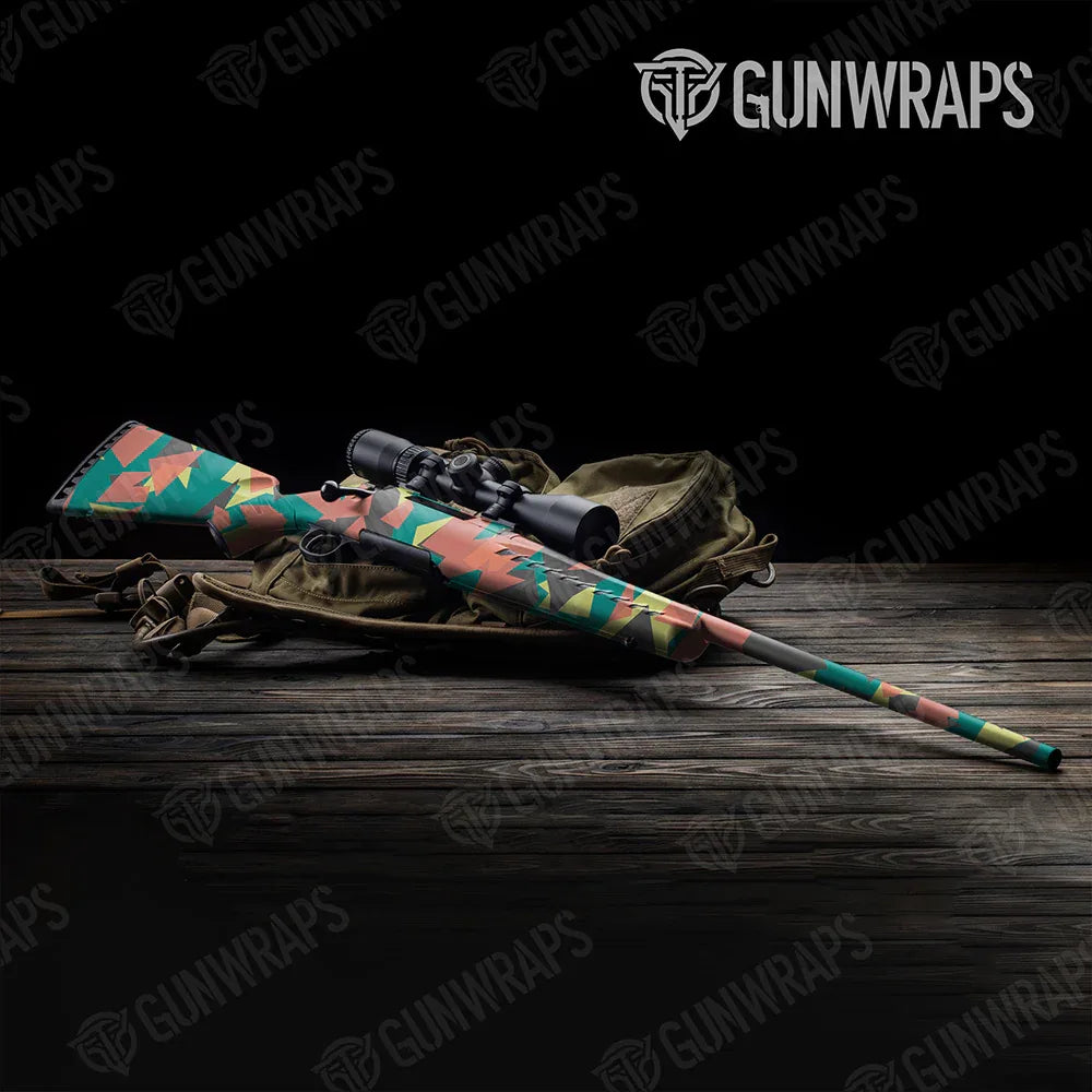 Shattered Fiesta Rifle Gun Skin Vinyl Wraps