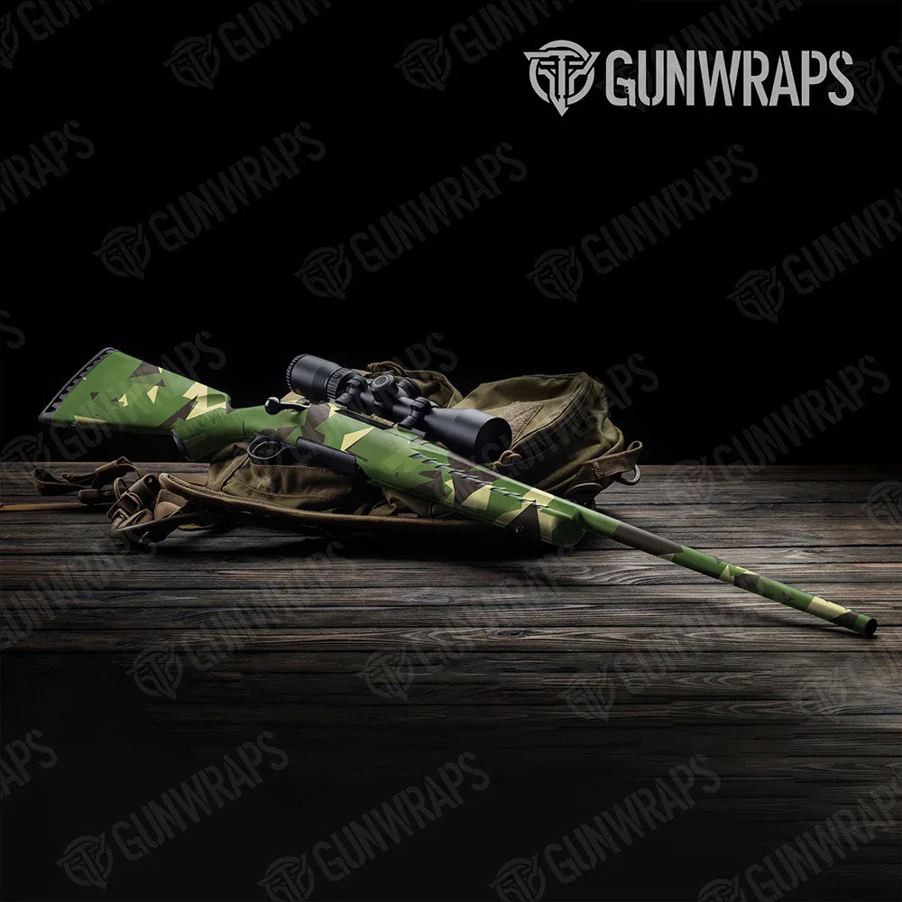 Shattered Jungle Rifle Gun Skin Vinyl Wraps