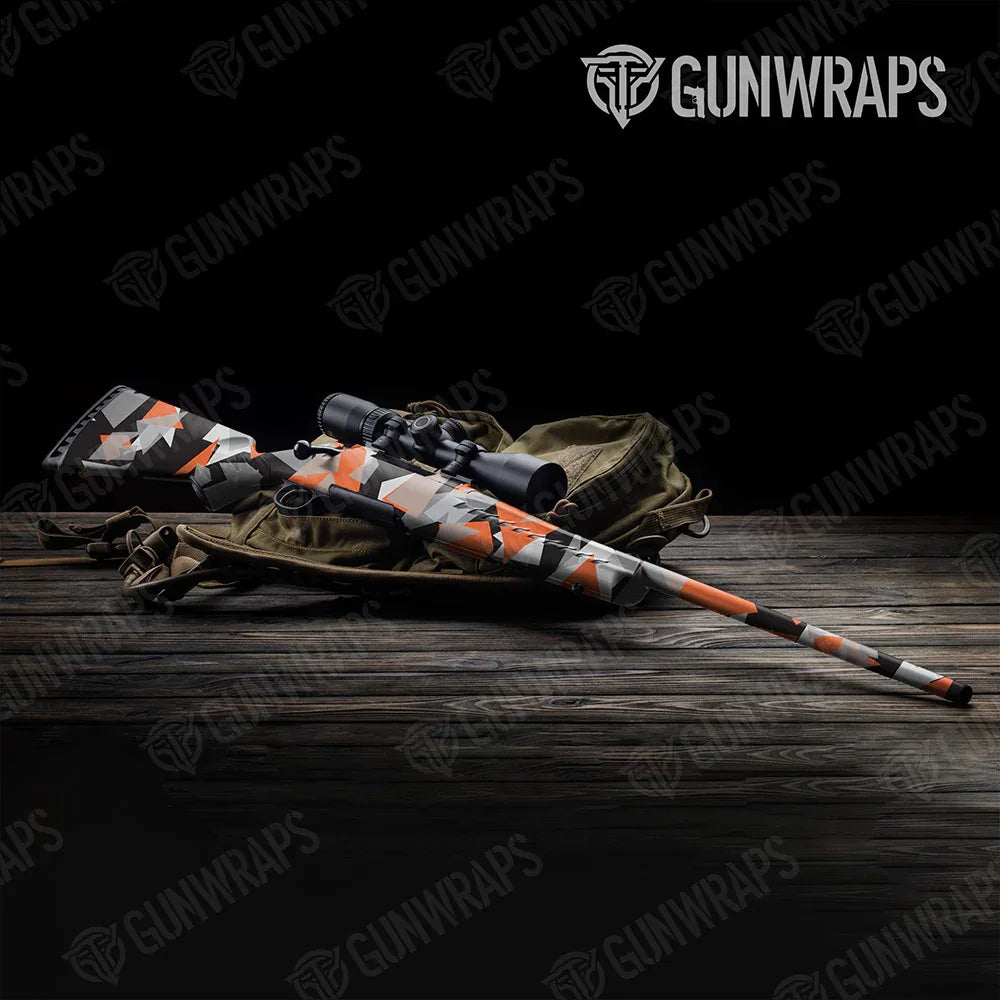 Shattered Orange Tiger Rifle Gun Skin Vinyl Wraps