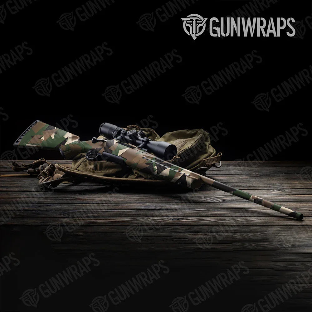 Shattered Woodland Rifle Gun Skin Vinyl Wraps