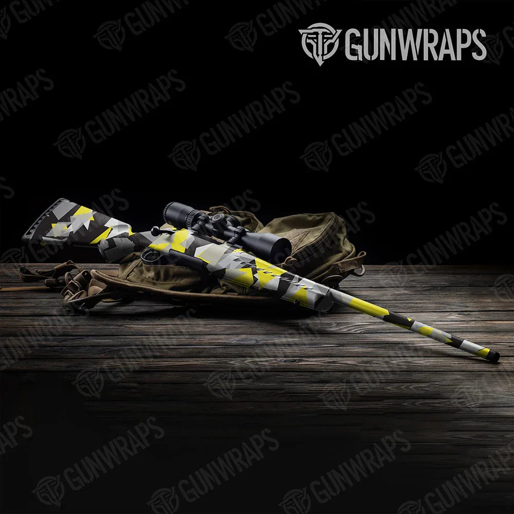 Shattered Yellow Tiger Rifle Gun Skin Vinyl Wraps