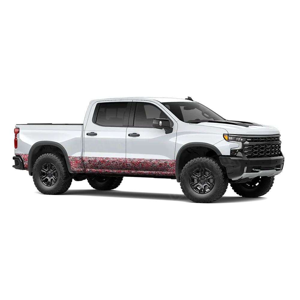 Digital Red Tiger Rocker Panel Wraps
