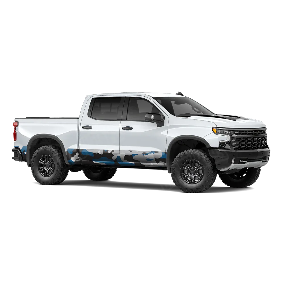 Classic Blue Tiger Rocker Panel Wraps