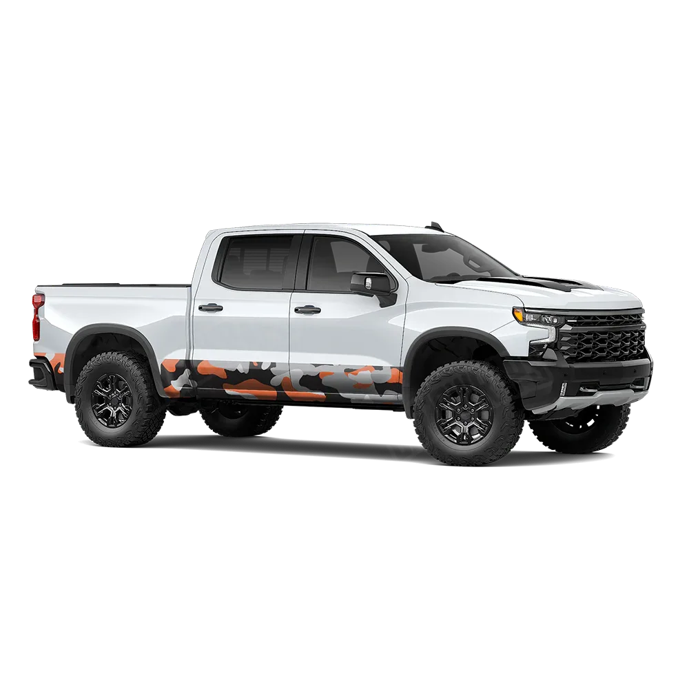 Classic Orange Tiger Rocker Panel Wraps