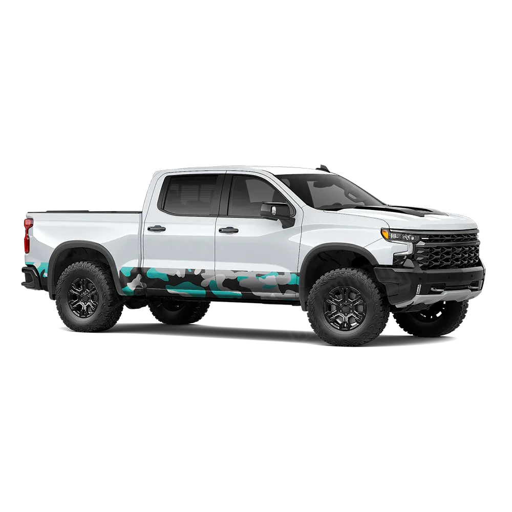Classic Tiffany Blue Tiger Rocker Panel Wraps