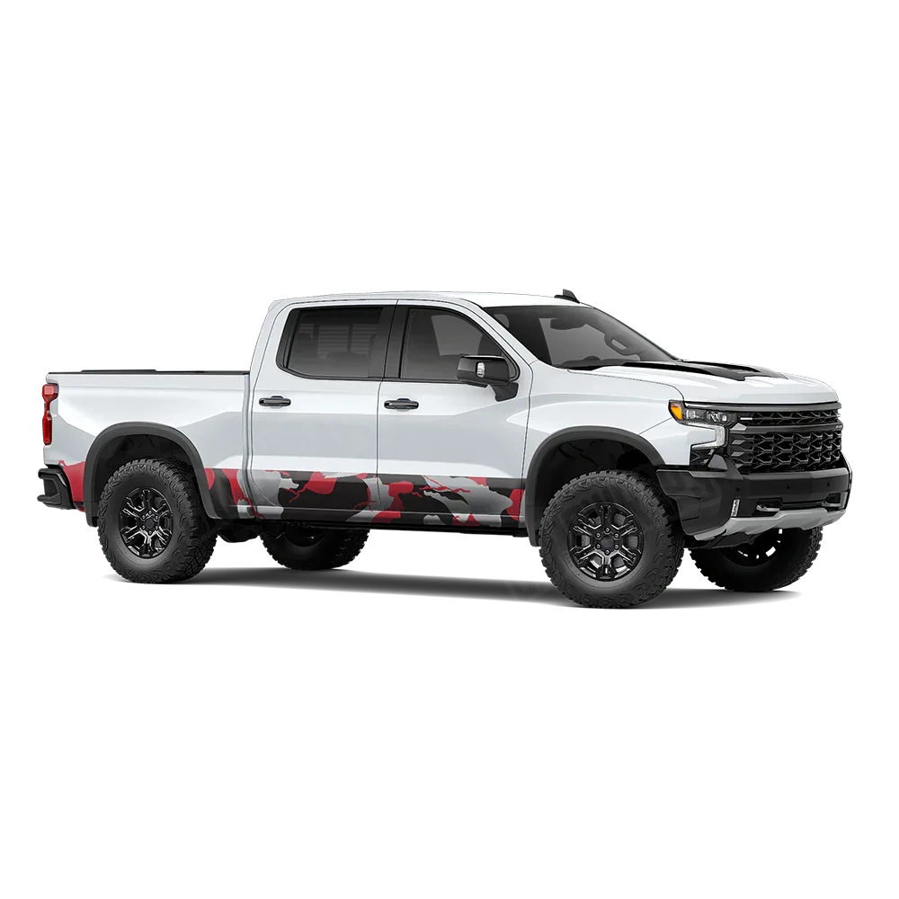 Ragged Red Tiger Rocker Panel Wraps