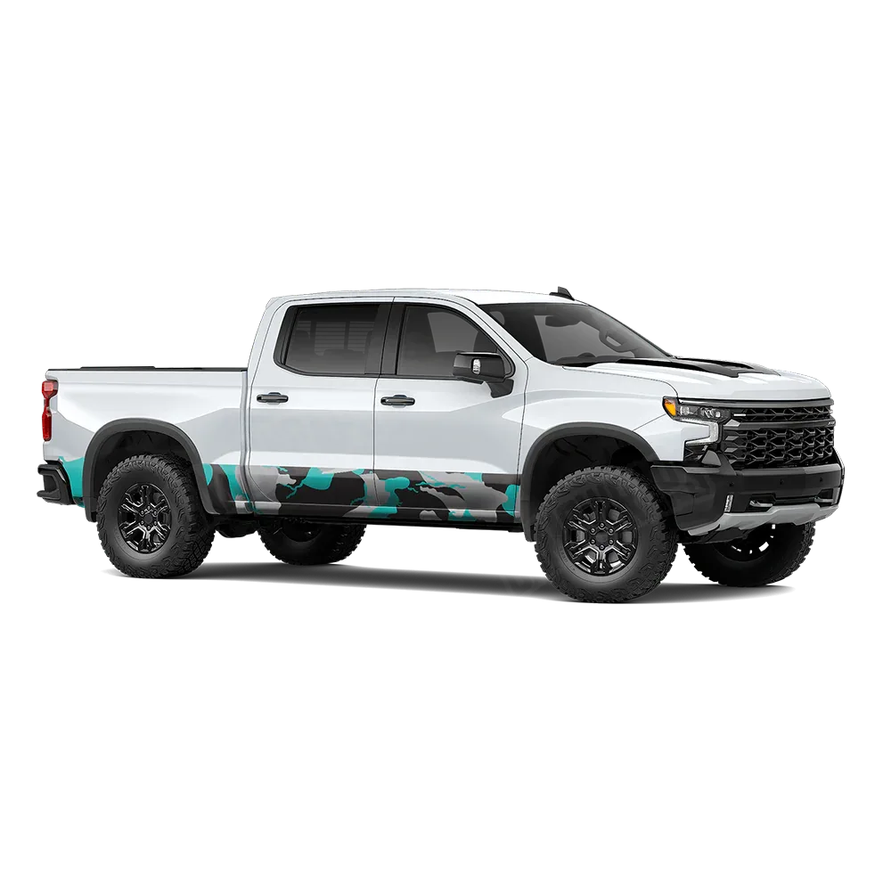 Ragged Tiffany Blue Tiger Rocker Panel Wraps