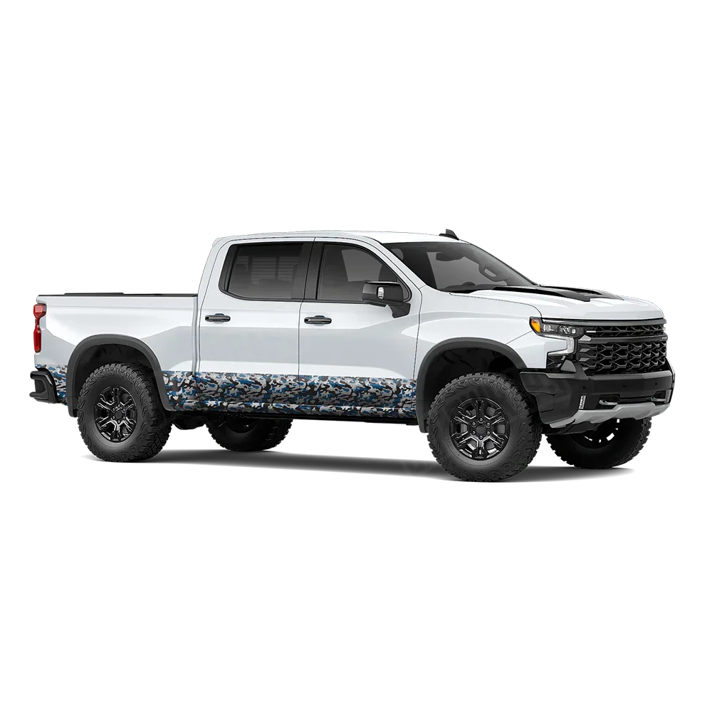 Classic Blue Tiger Rocker Panel Wraps