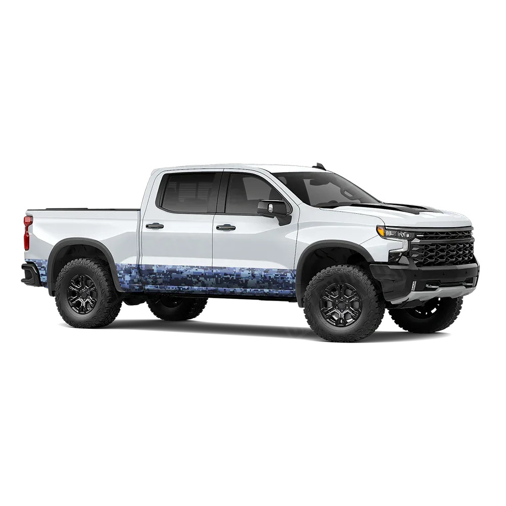 Digital Blue Urban Night Rocker Panel Wraps
