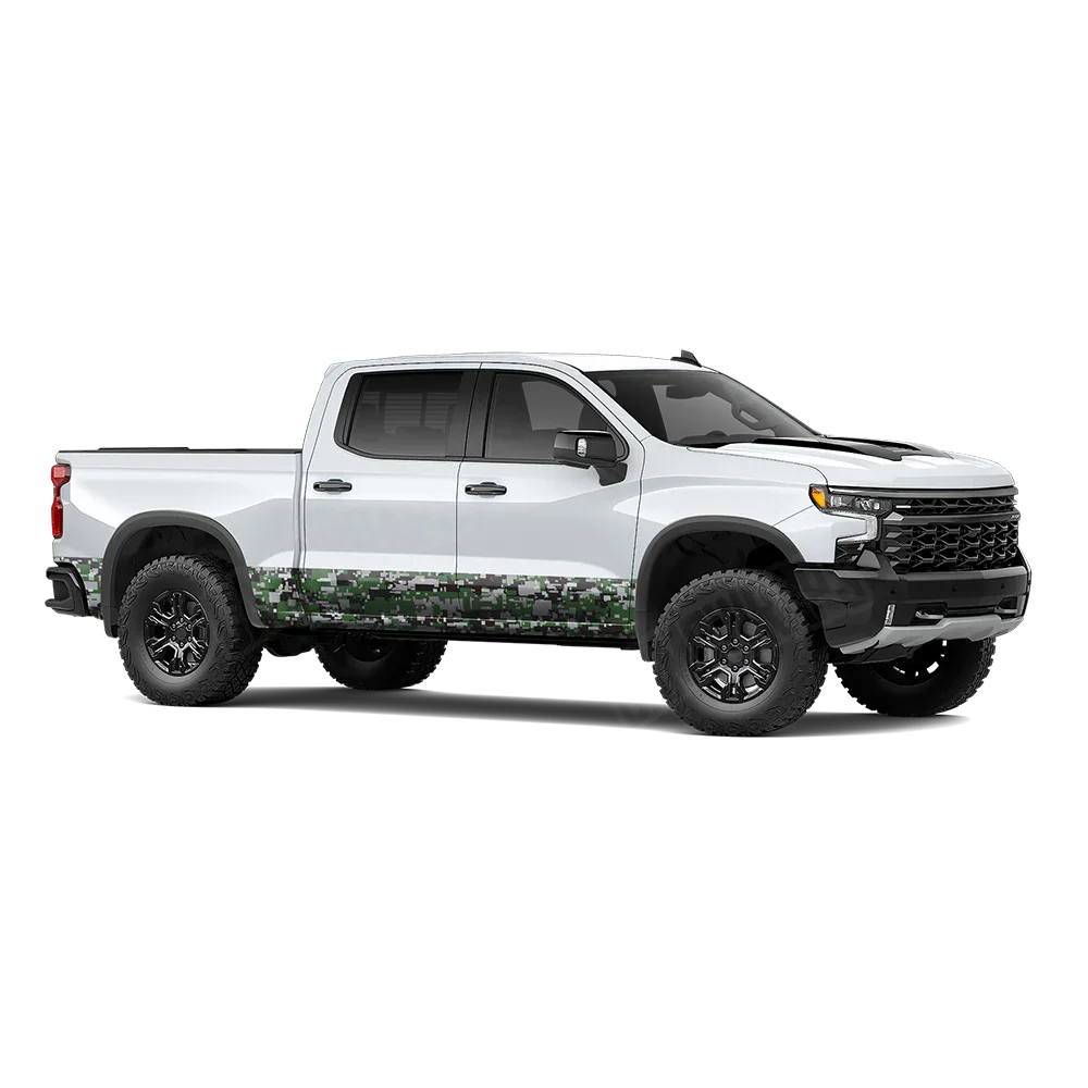 Digital Green Tiger Rocker Panel Wraps