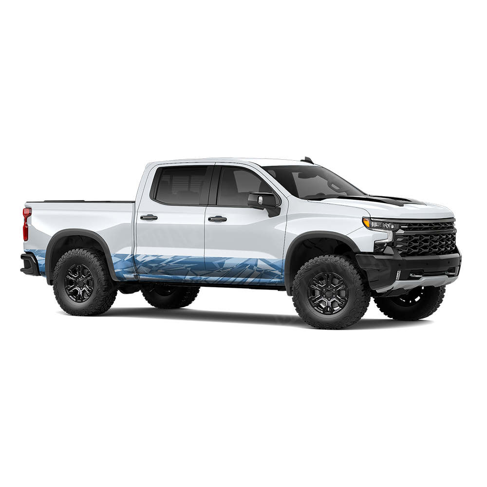 Sharp Cool Blue Rocker Panel Wraps