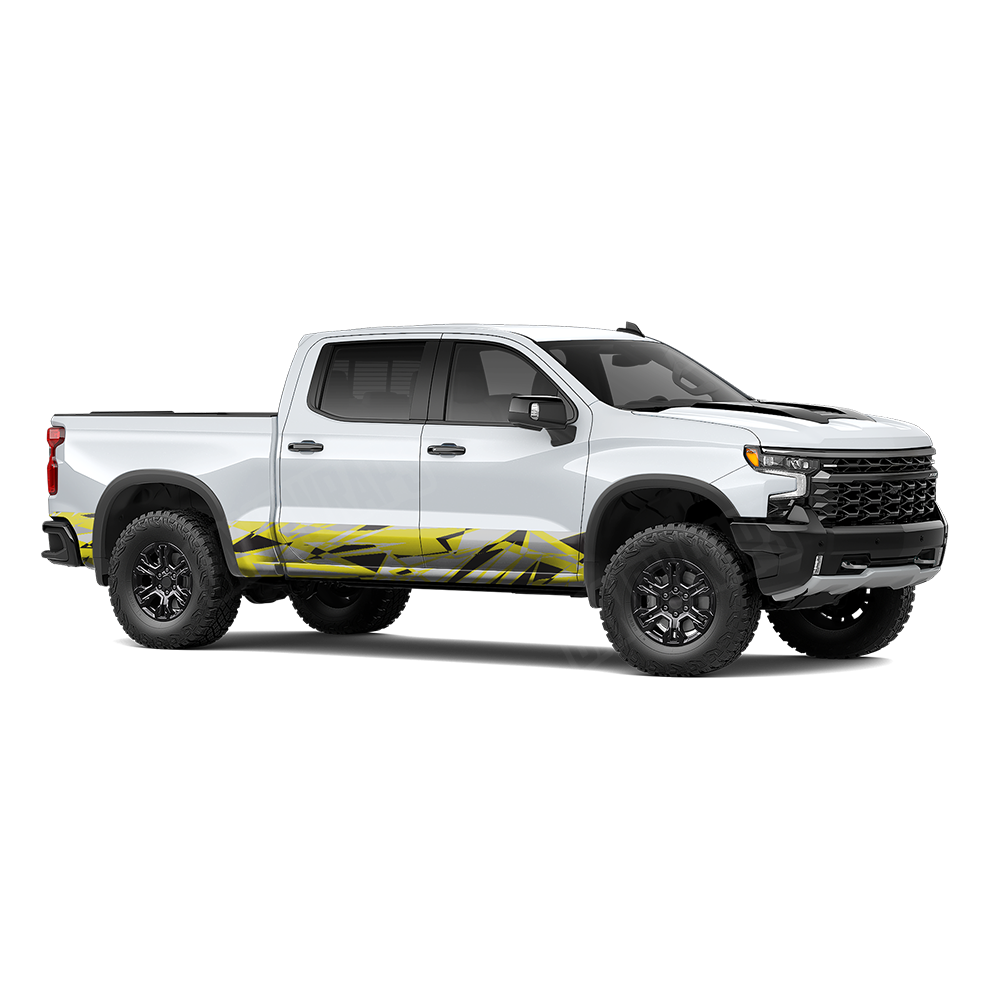 Sharp Yellow Tiger Rocker Panel Wraps
