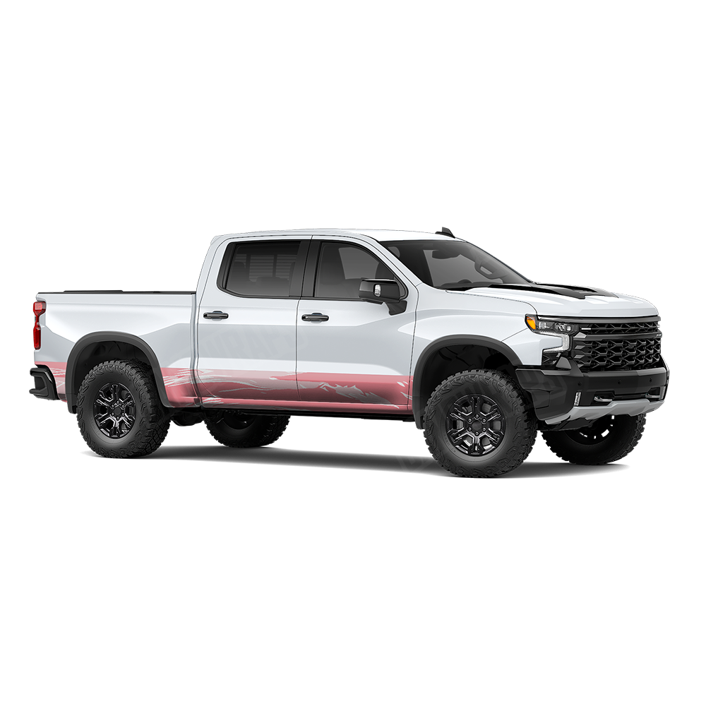 Shredded Pink Rocker Panel Wraps