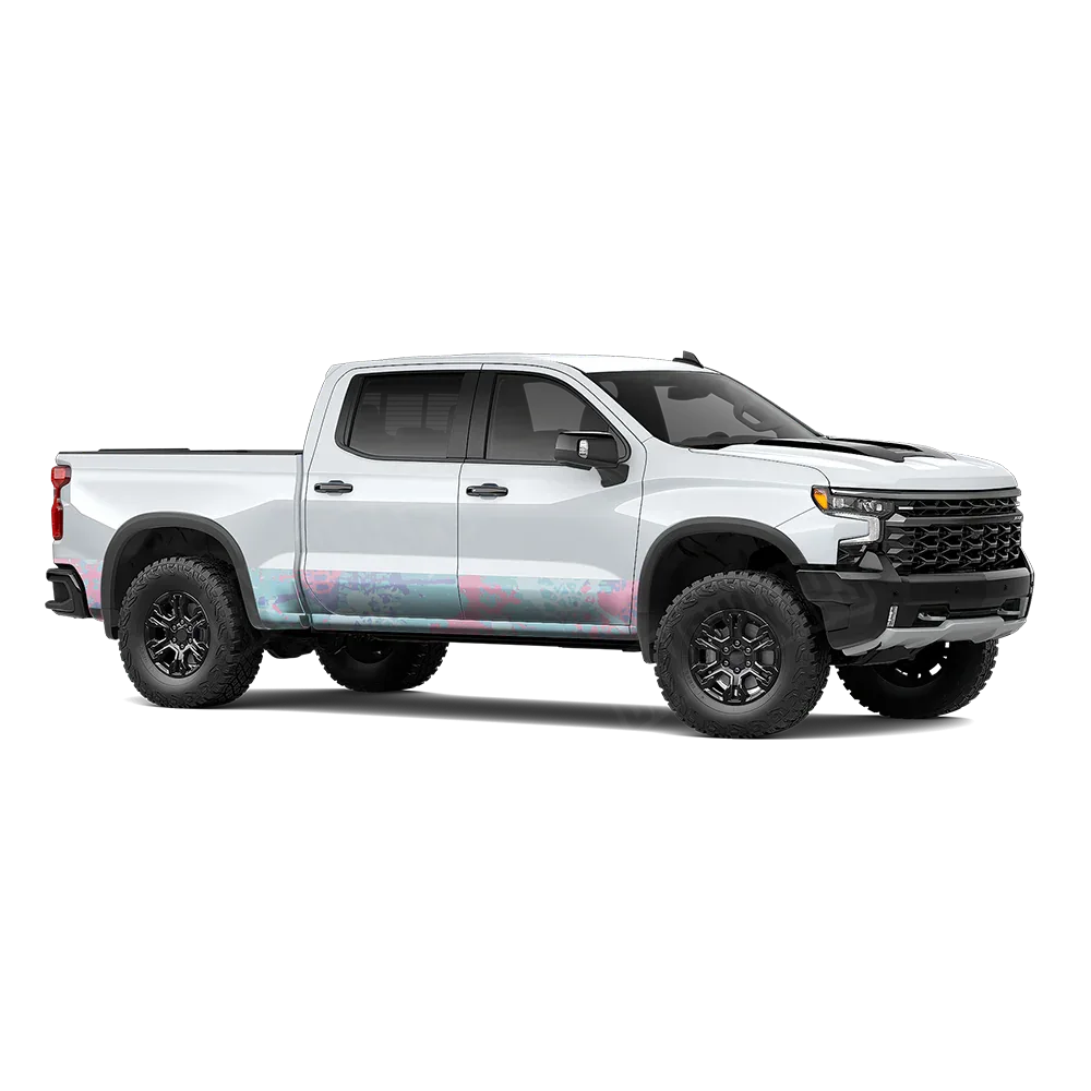 Tire Splatter Cotton Candy Rocker Panel Wraps