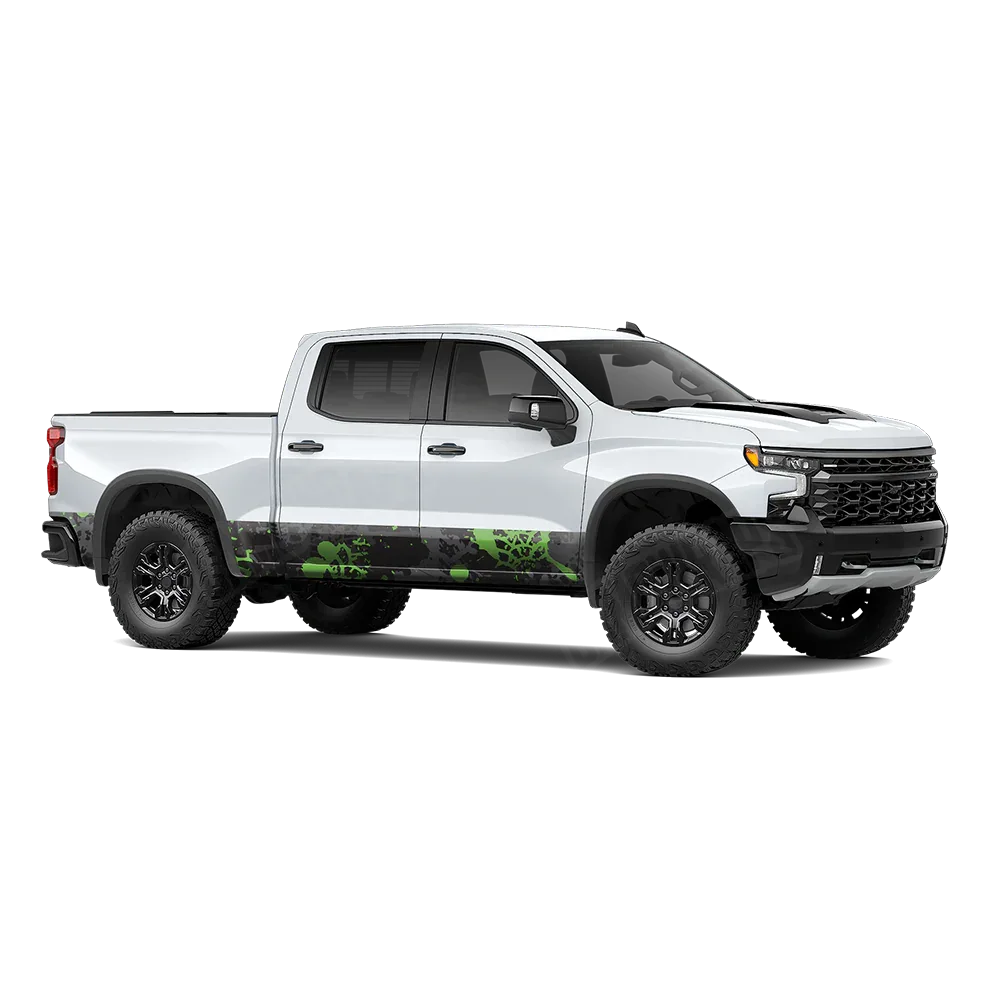 Tire Splatter Metro Green Rocker Panel Wraps